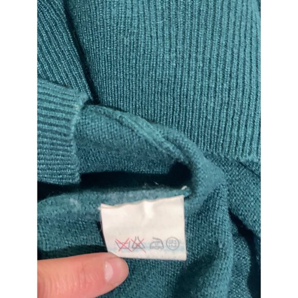 Poleposition Traditional Model Green V-Neck Sweater M Wool & Cashmere Blend - Picture 4 of 10